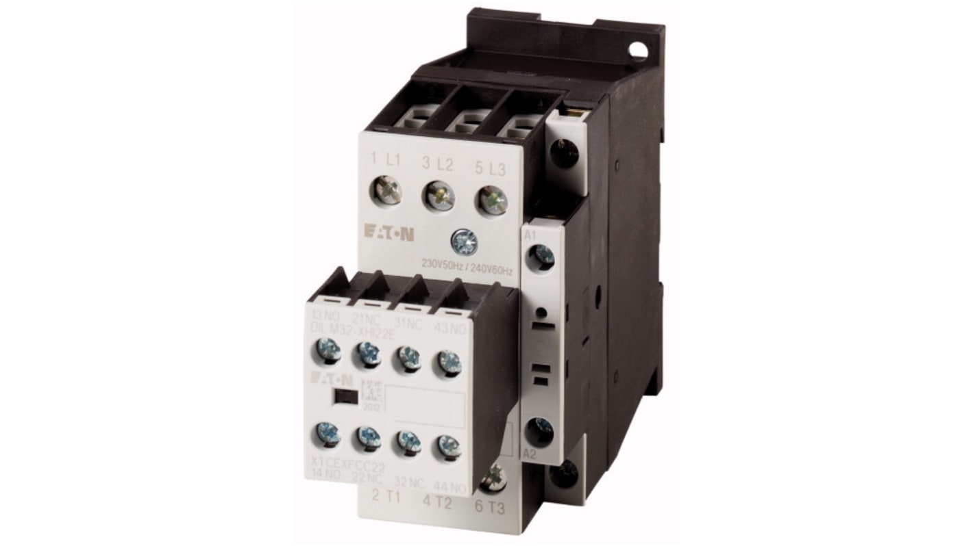 Stycznik 240 V Eaton styki: 3 17 kW 2NC/2NO 106366 DILM32-22(230V50HZ,240V60HZ)