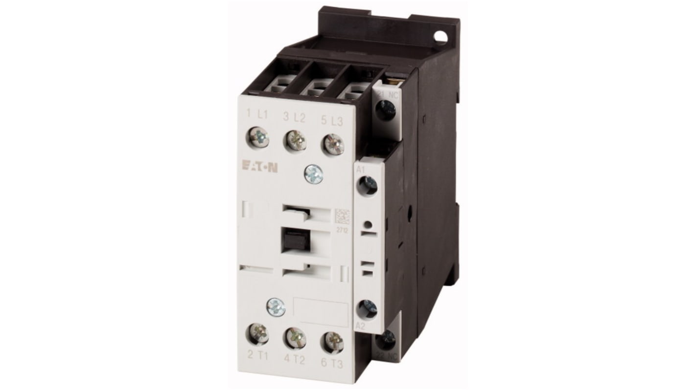 Eaton DILM Contactor, 220 V ac, 230 V dc Coil, 3-Pole, 6.5 kW, 1NC
