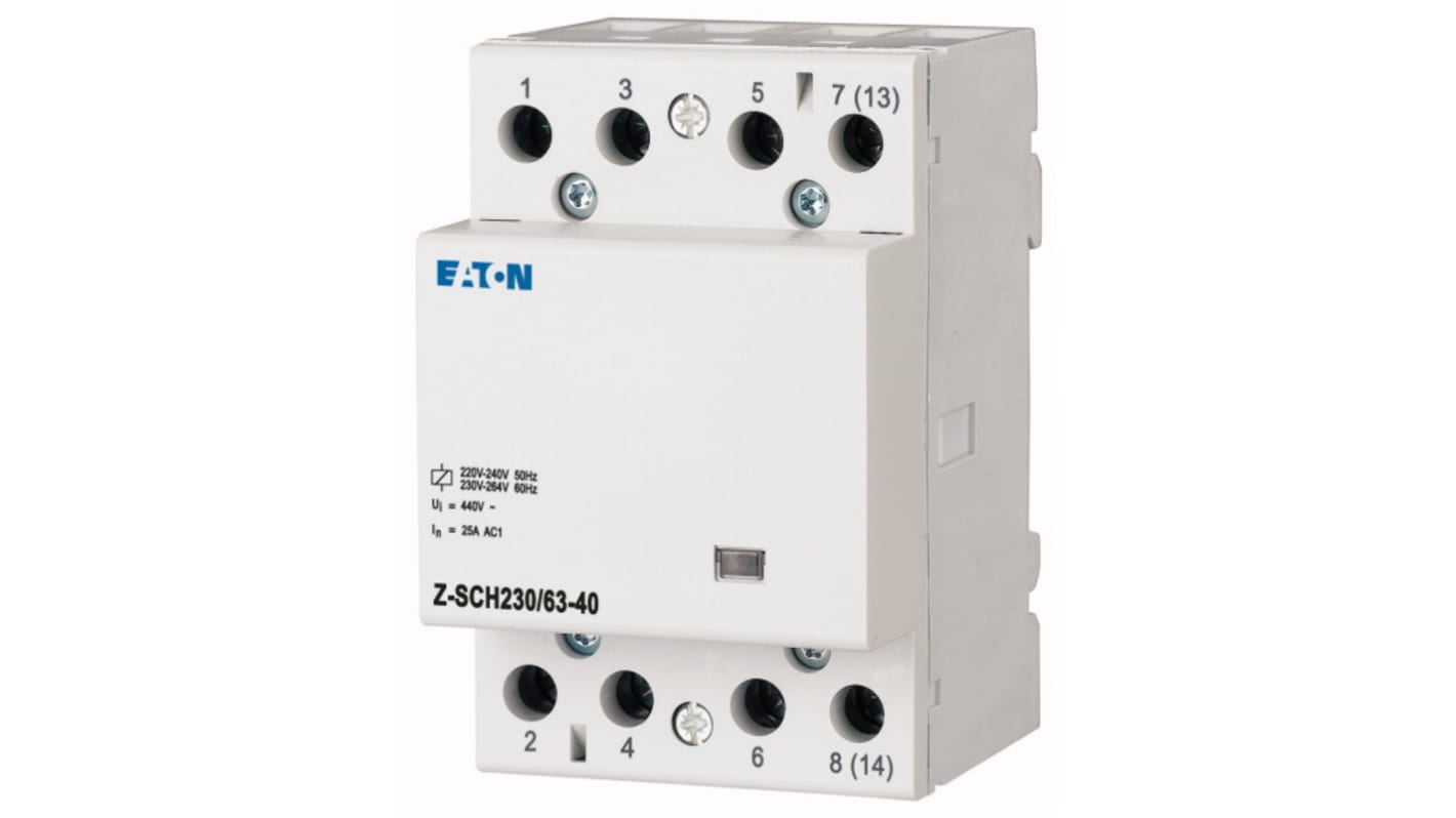 Contattore di installazione Reversibile Eaton, serie DILM, 4 NA, 63 A, bobina 230 V c.a.