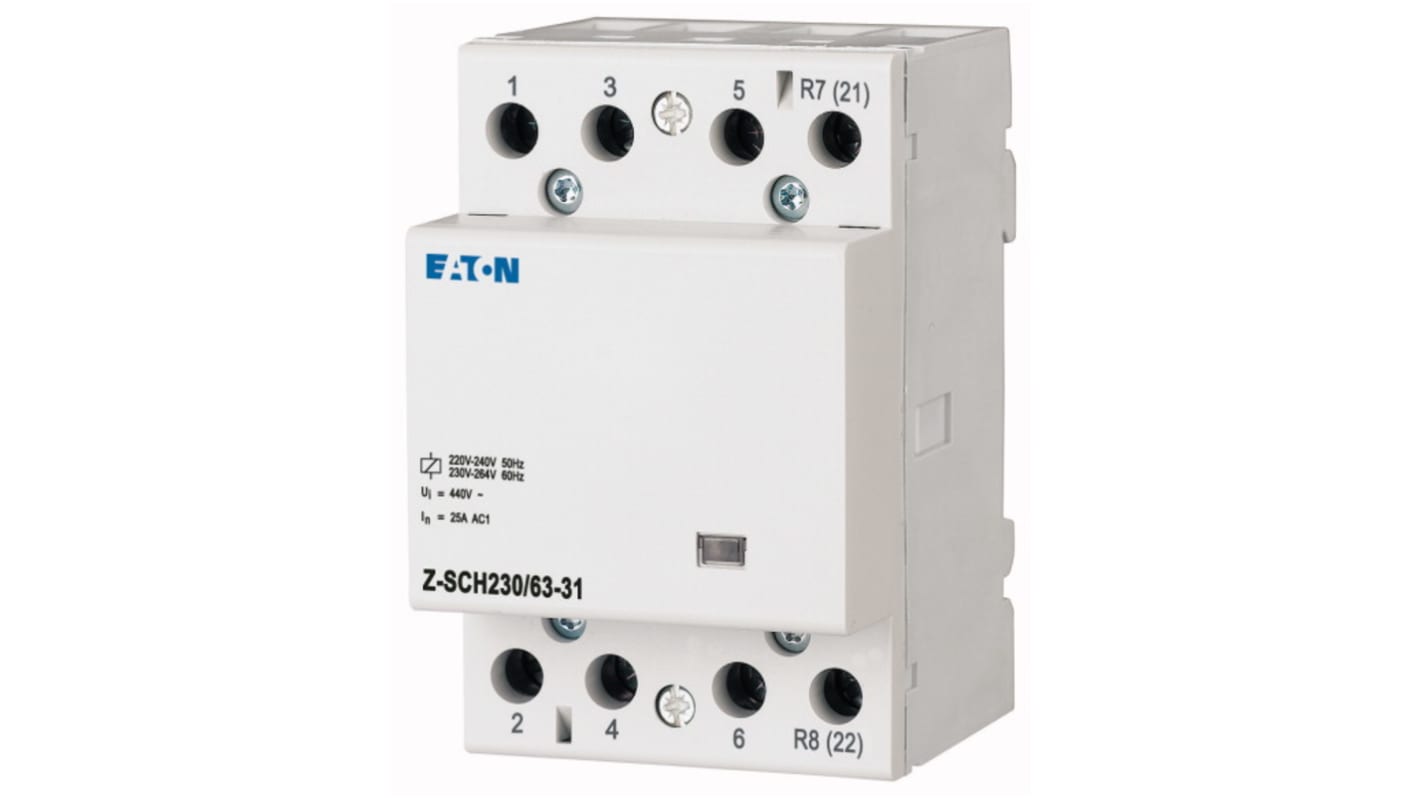 Contattore di installazione Reversibile Eaton, serie DILM, 3 NA + 1 NC, bobina 230 V c.a.