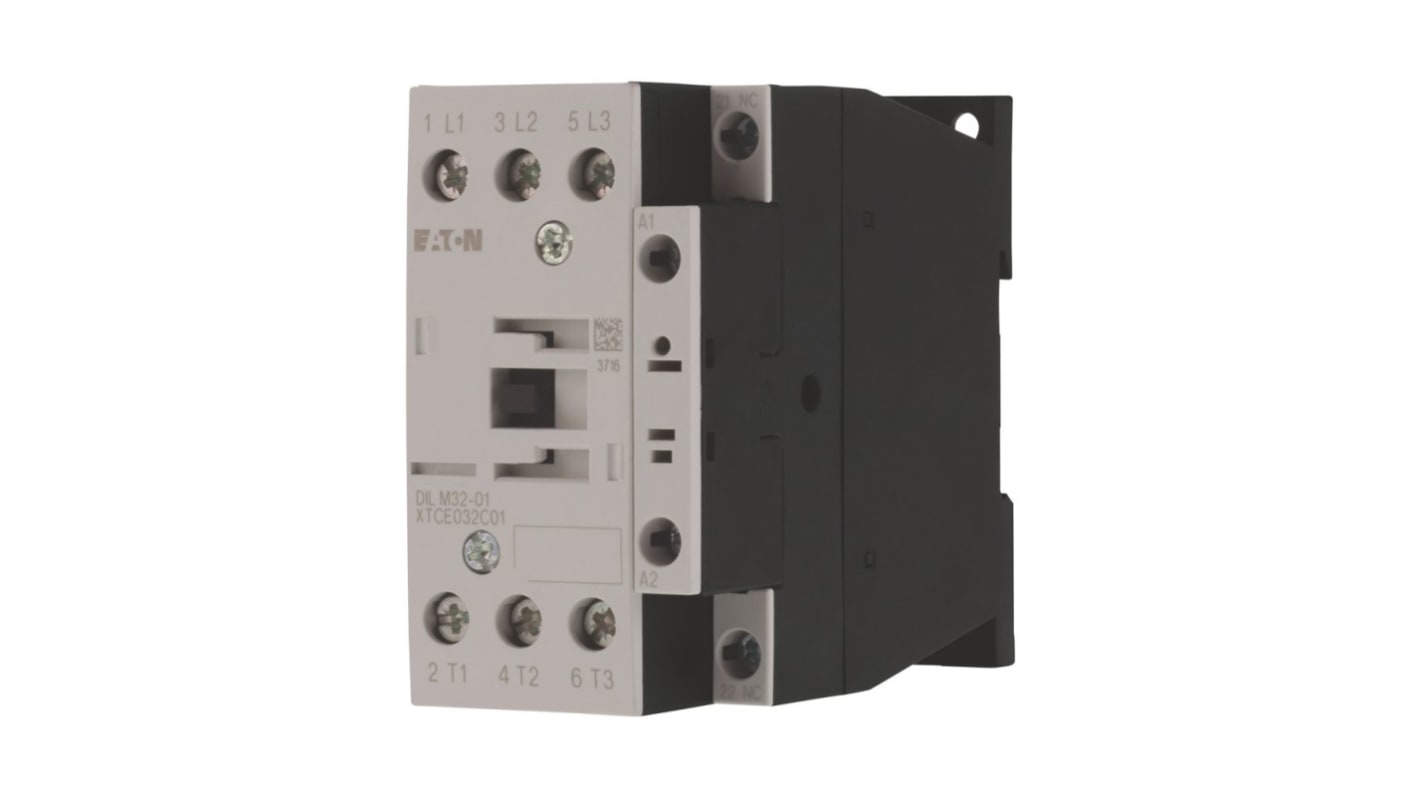 Eaton DILM Contactor, 24 V Coil, 3-Pole, 15 kW, 1NC