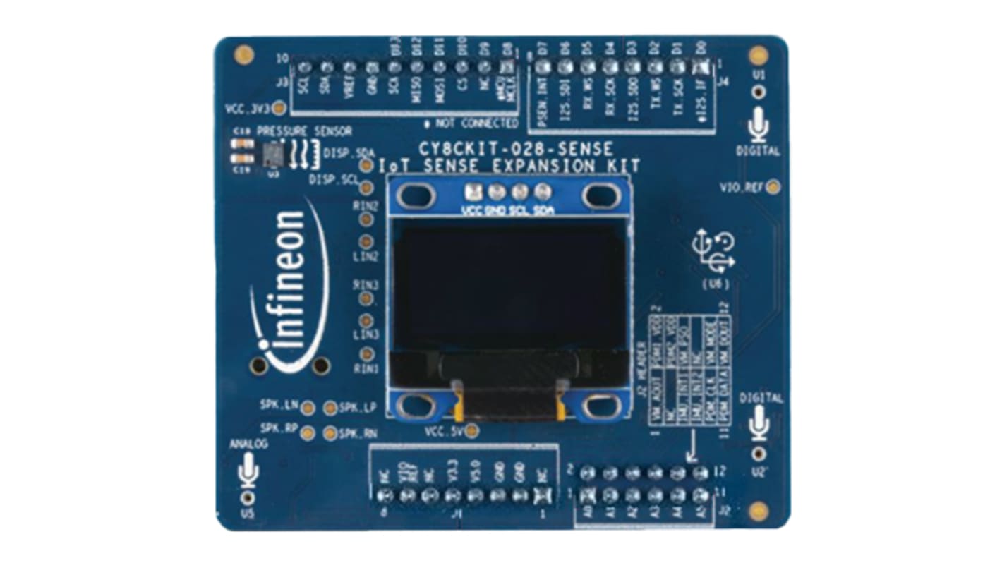 Infineon IOT Sense Expansion Kit 评估套件, 绝对方位传感器, Arduino™ UNO芯片, 用于CY8CKIT-062S2-43012