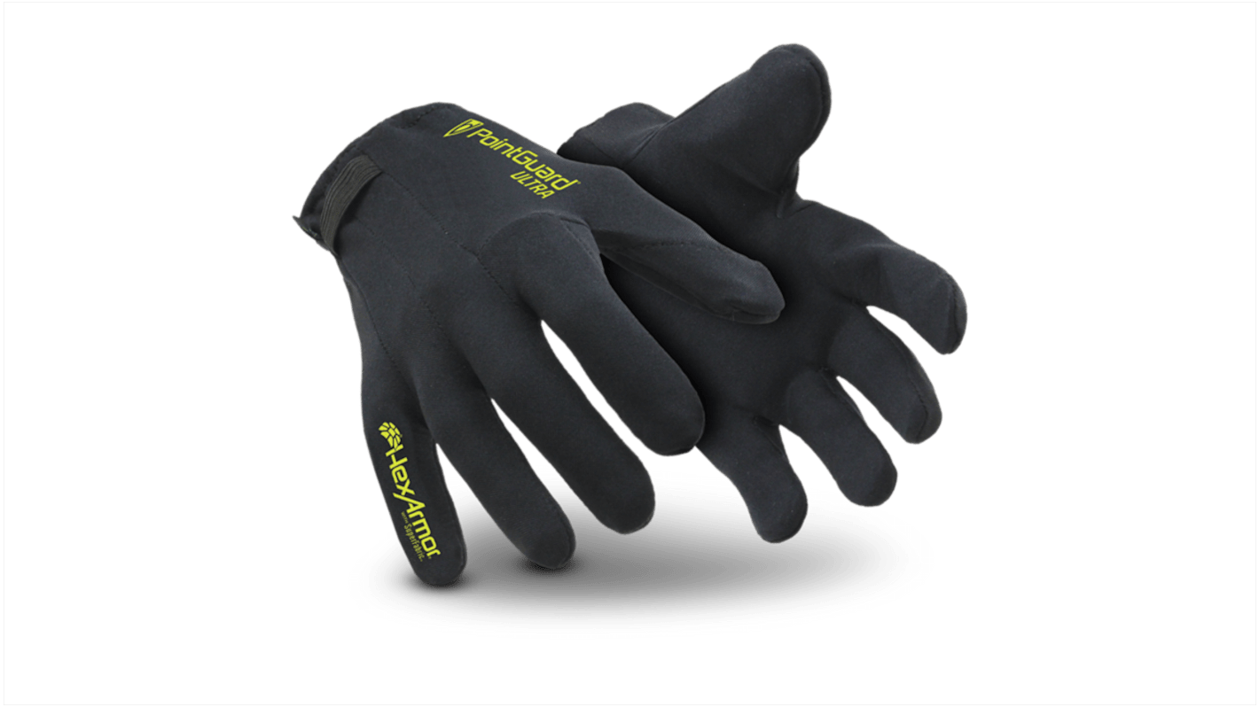 Uvex Black Spandex Needle Resistant Work Gloves, Size 6, Spandex Coating