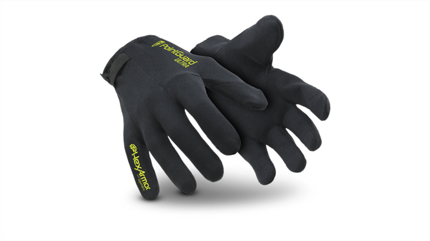 Hexarmor Black Spandex Needle Resistant Work Gloves, Size 10, Spandex Coating