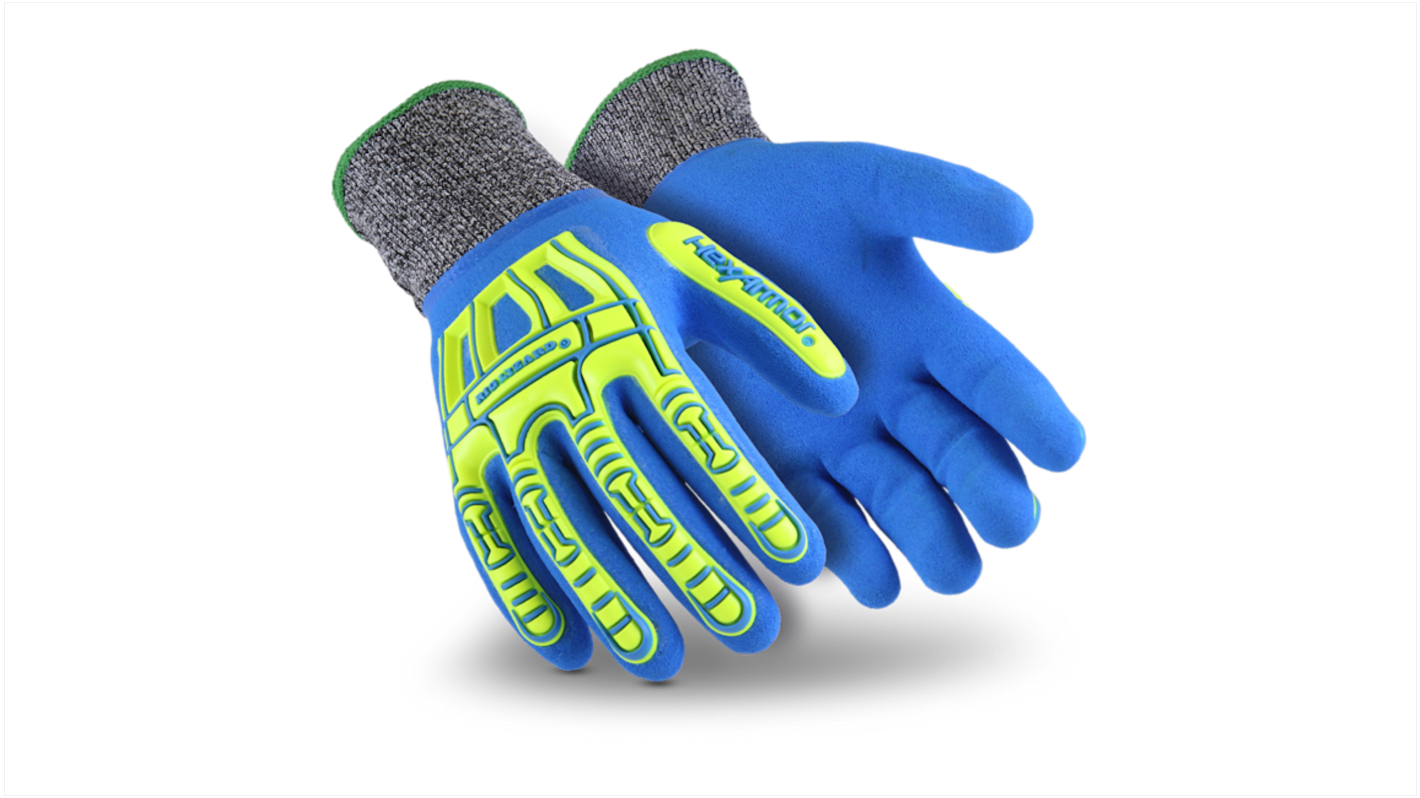 Uvex Thin Lizzie™ Fluid 7102 Blue Glass Fibre, HPPE Impact Protection Work Gloves, Size 7, Nitrile Coating