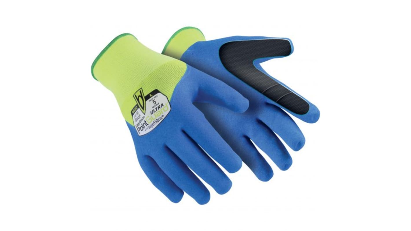 Uvex Blue Polyester Needle Resistant Work Gloves, Size 10, Nitrile Coating