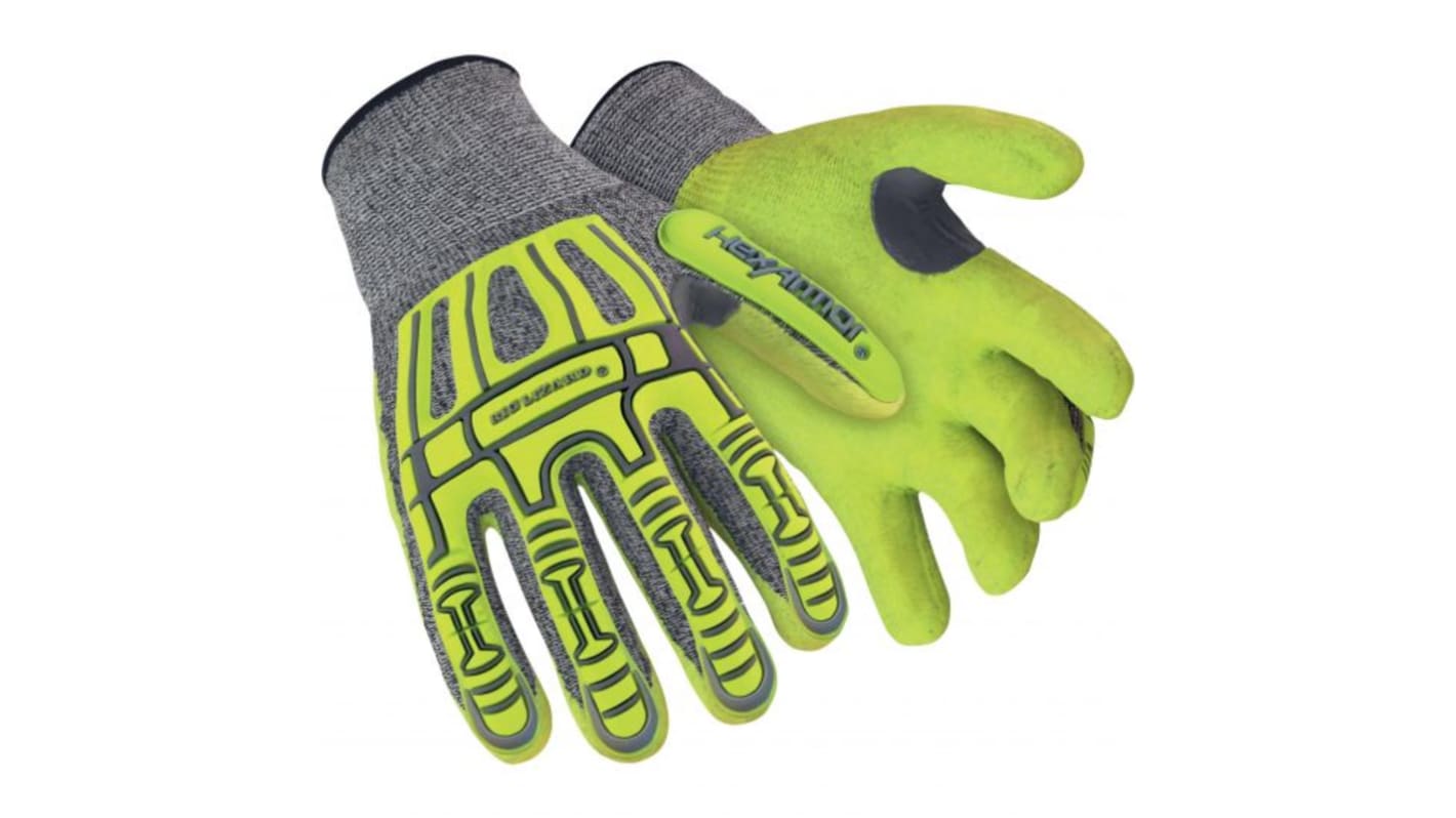 8888 Yellow Glass Fibre, HPPE Impact Protection Work Gloves, Size 7, Nitrile Coating