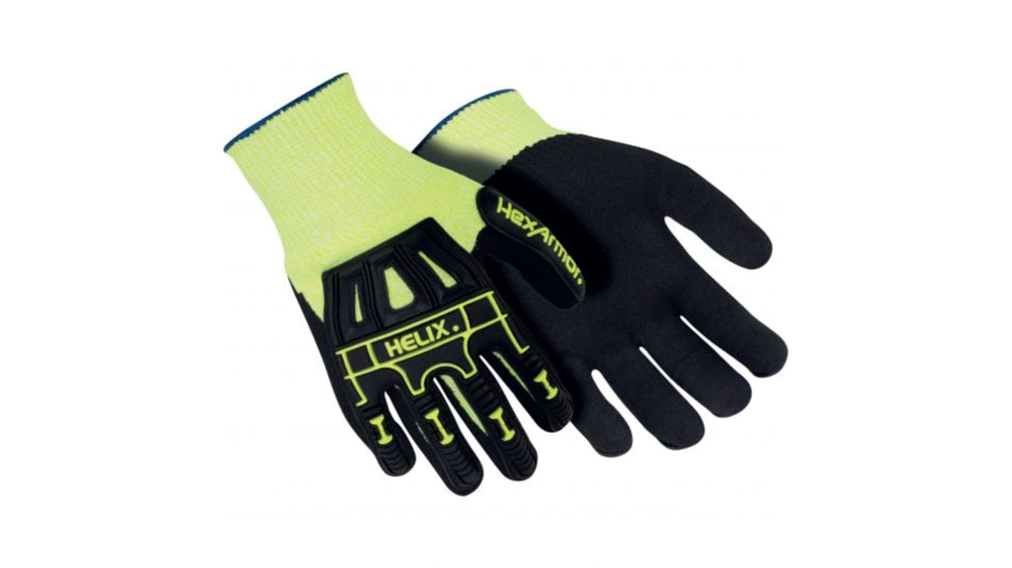 uvex Helix®3000 Black Glass Fibre, HPPE Impact Protection Work Gloves, Size 7, Nitrile Coating