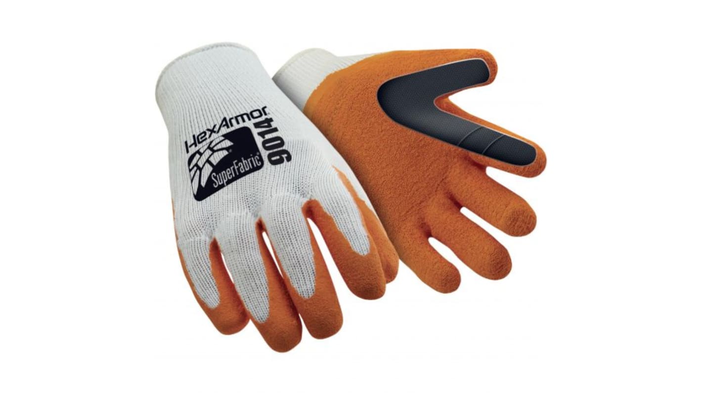 uvex White Cotton Needle Resistant Work Gloves, Size 9, Latex Coating