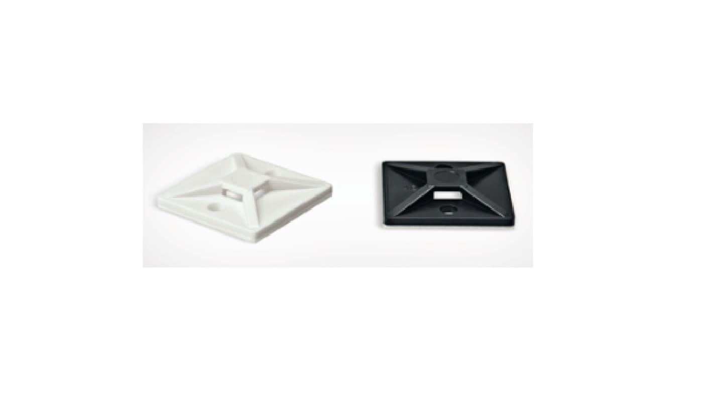 HellermannTyton Self Adhesive Black Cable Tie Mount 28 mm x 28mm, 5.5mm Max. Cable Tie Width