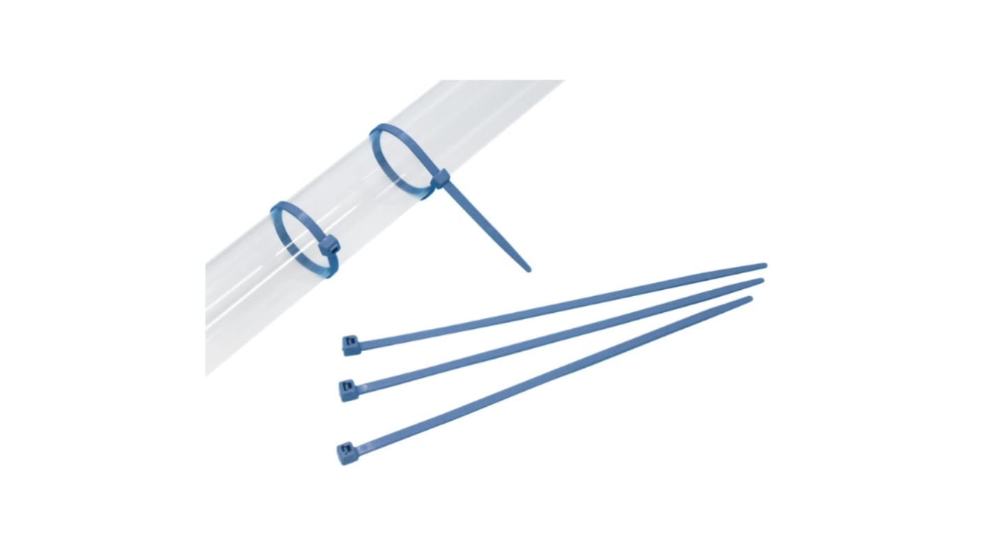 HellermannTyton Cable Tie, 301mm x 4.8 mm, Red Metal Detectable