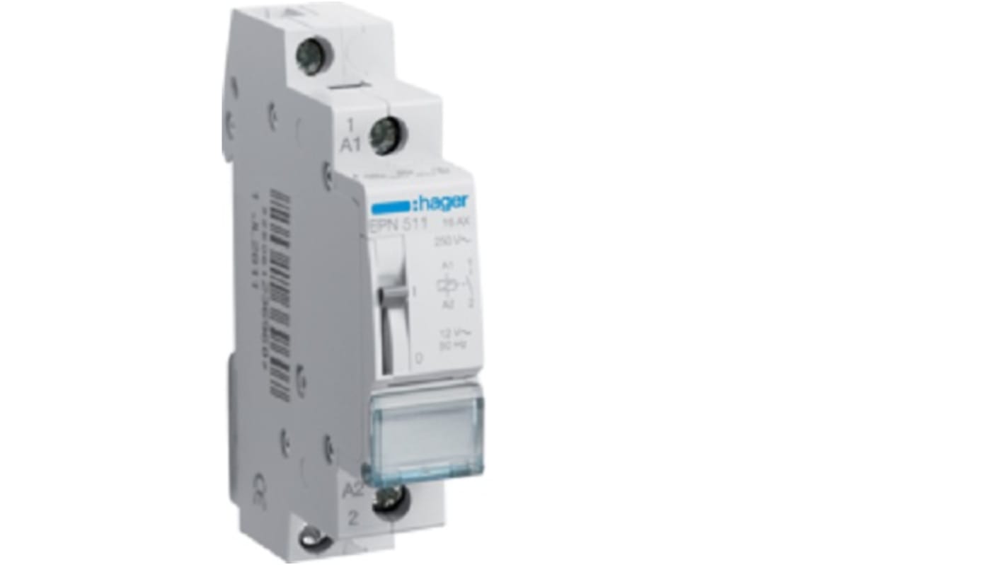 Hager DIN Rail Latching Relay, 12V Coil, SPST