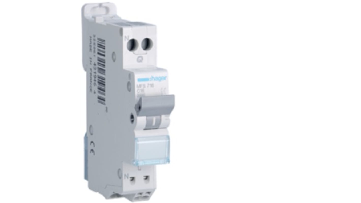 Hager Electronic Circuit Breaker 16A MFS, 1 channels