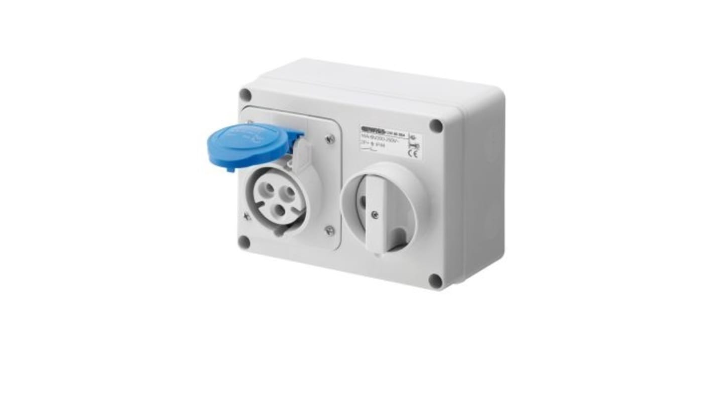 Interblocco industriale Gewiss Blu IP44 femmina 2P+E