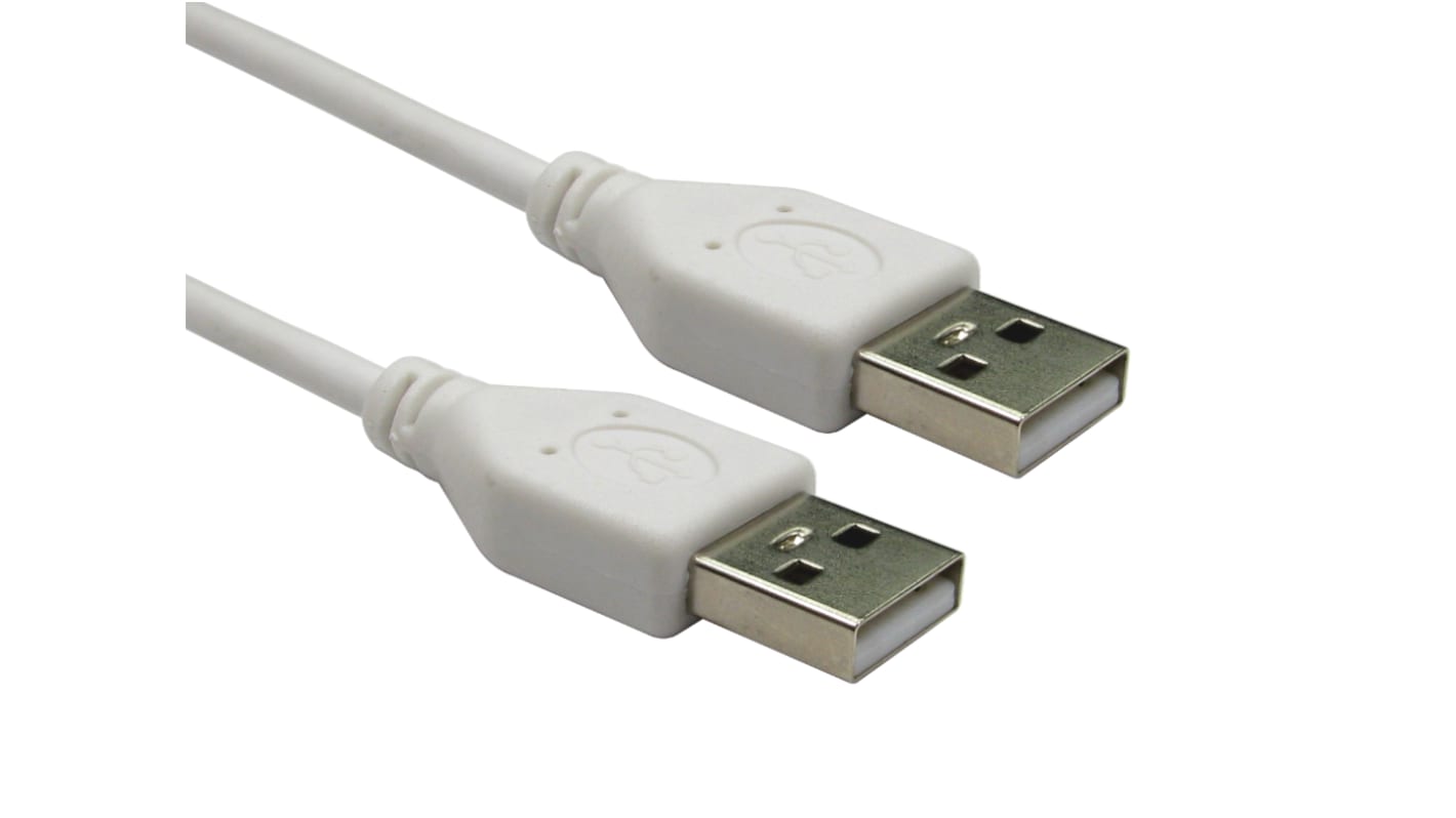 RS PRO USB 2.0, Male USB A to Male USB A, 800mm