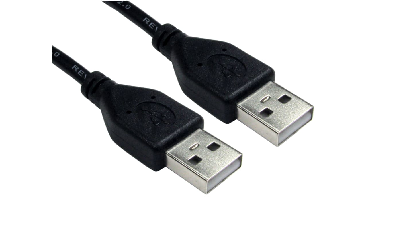 RS PRO USB 2.0 Cable, Male USB A to Male USB A  Cable, 1m