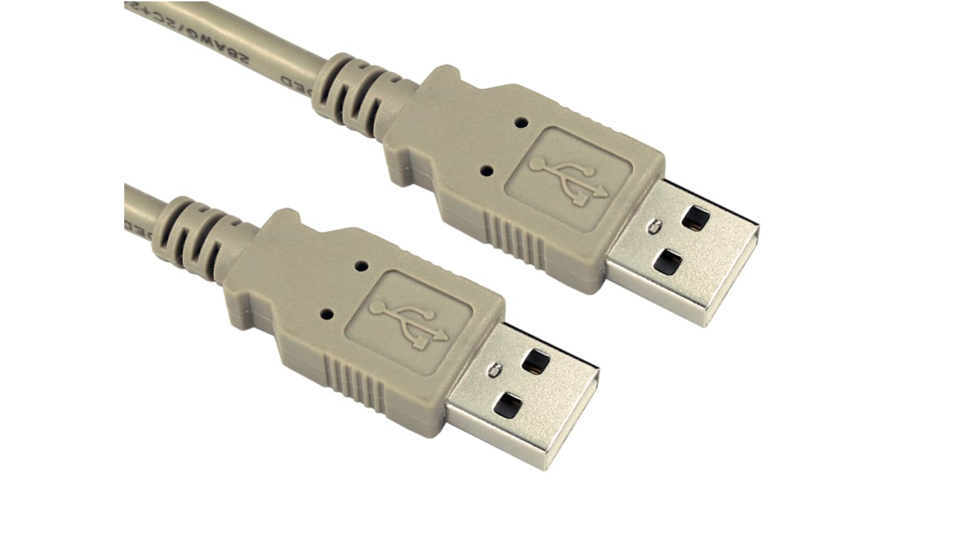 RS PRO USB 2.0, Male USB A to Male USB A, 3m