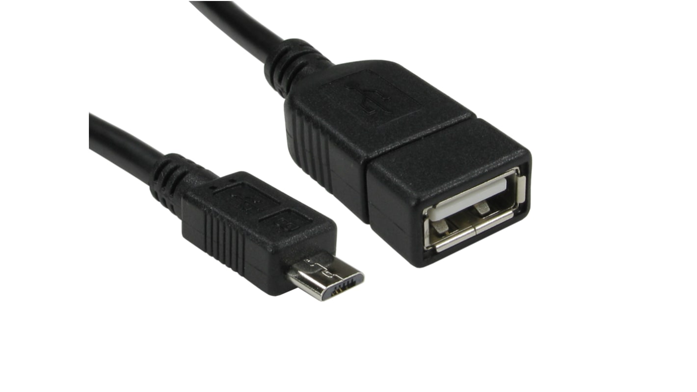 Cable USB RS PRO, con A. USB C Macho, con B. Micro USB B Macho, long. 140mm