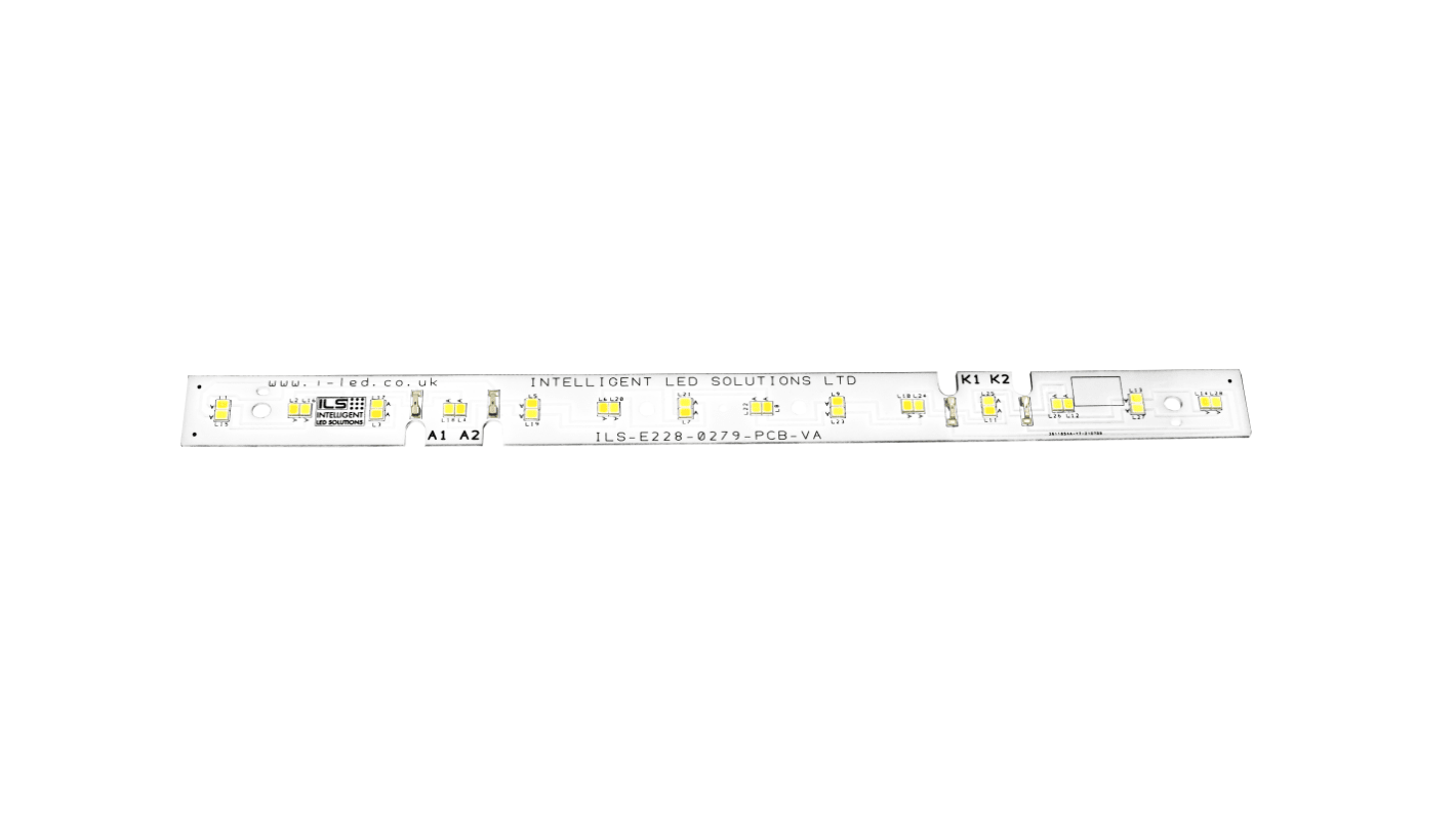 Tira de LED Intelligent LED Solutions Duris E2835, 39.9V dc, color Blanco cálido, Blanco neutro, tira de 279mm x 20mm,