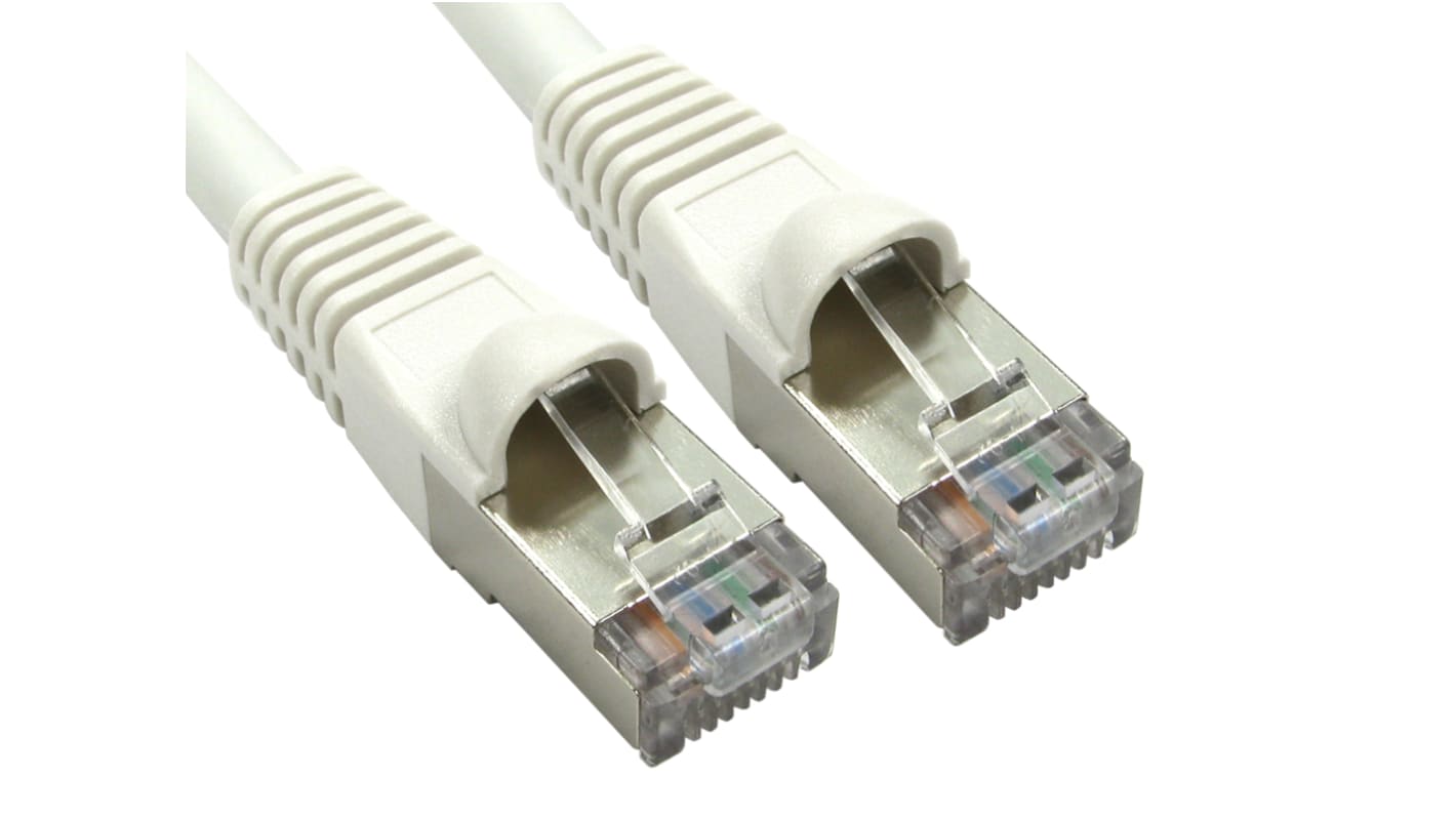 RS PRO Cat6a Straight Male RJ45 to Straight Male RJ45 Ethernet Cable, S/FTP, White LSZH Sheath, 500mm, Low Smoke Zero