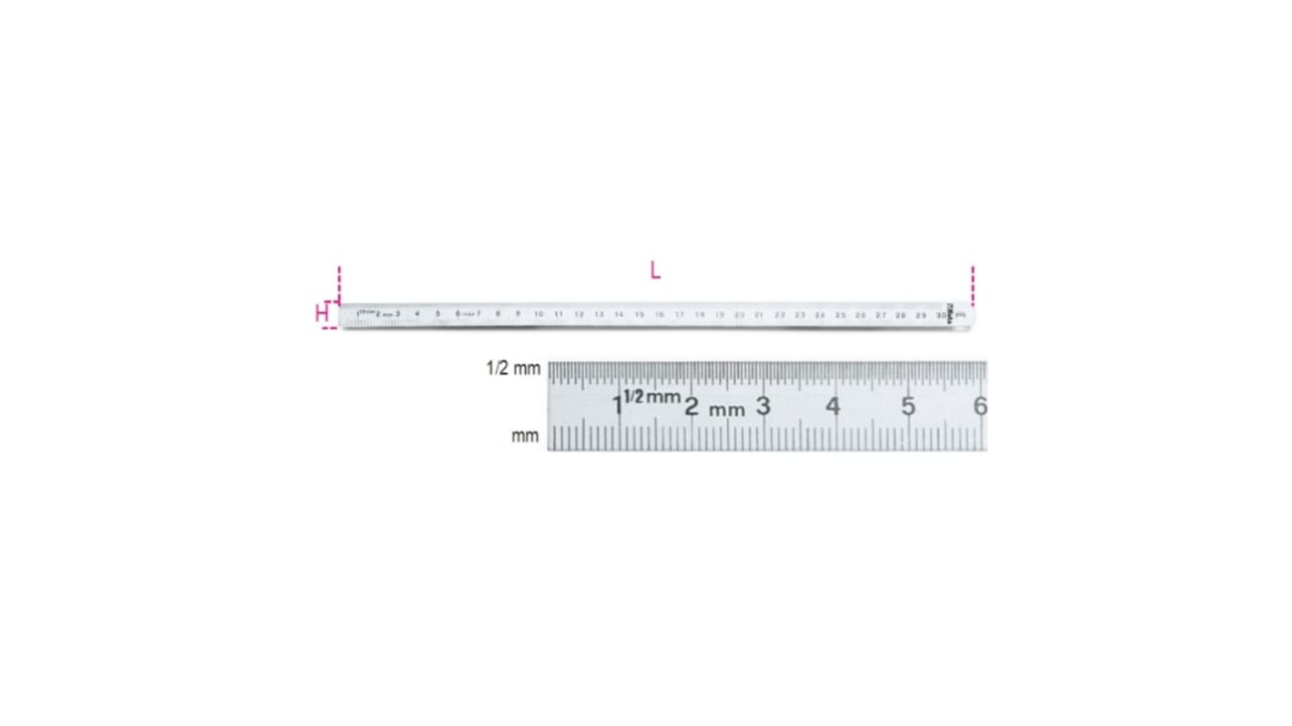 Righello BETA in Acciaio inox, L. 300mm, Metrico