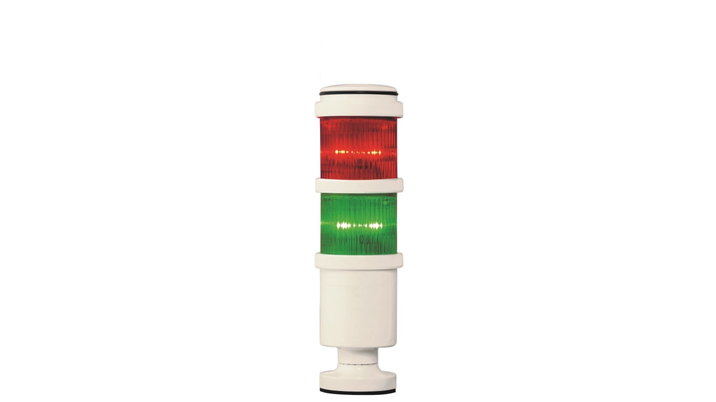 Rs-Online Torretta di segnalazione Sirena 24 V LED 2 elementi lenti lenti Verde Rosso