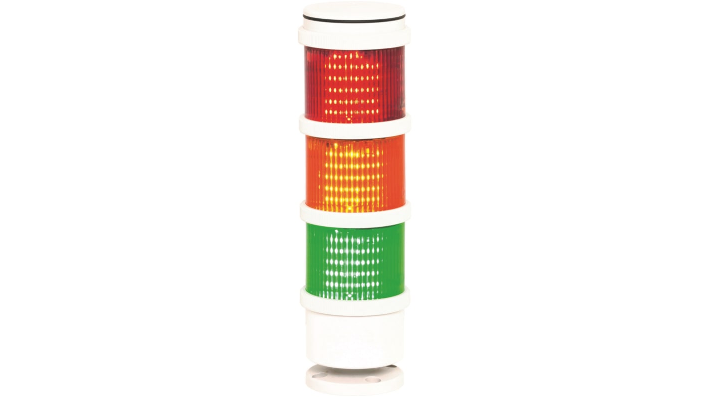 Rs-Online Torretta di segnalazione Sirena 24 V LED 3 elementi lenti lenti Ambra Verde Rosso