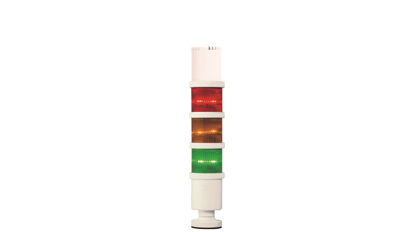 Rs-Online Torretta di segnalazione Sirena 24 V LED 3 elementi lenti lenti Ambra Verde Rosso con Cicalino