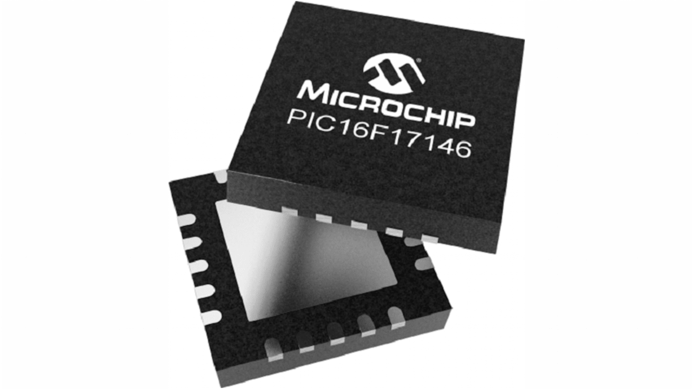 Microchip PIC16F17146-I/6N PIC Microcontroller, PIC16F171, 20-Pin VQFN