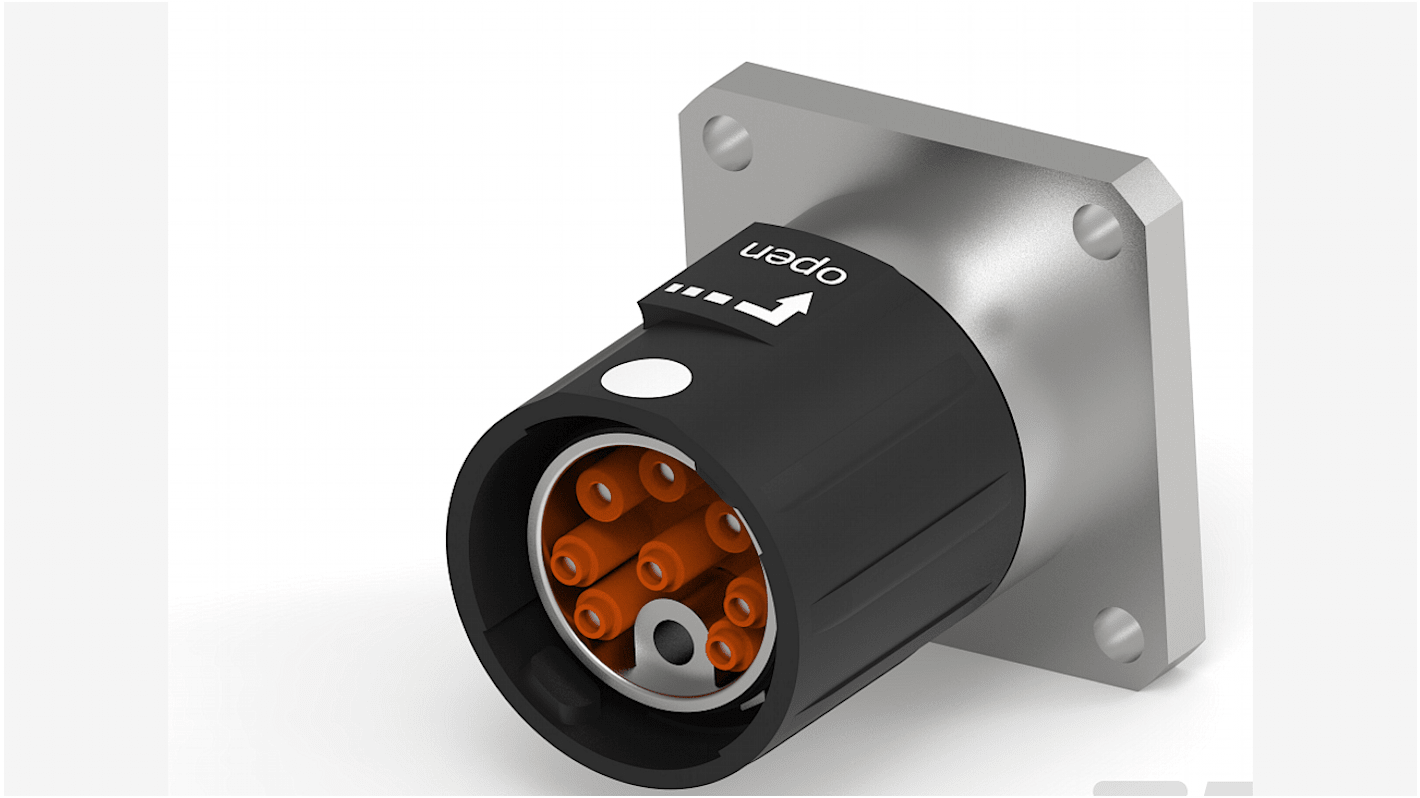 TE Connectivity 915 15 M15 Rundsteckverbinder Stecker 9-polig / 14.0A, Tafelmontage, Steckanschluss IP 67