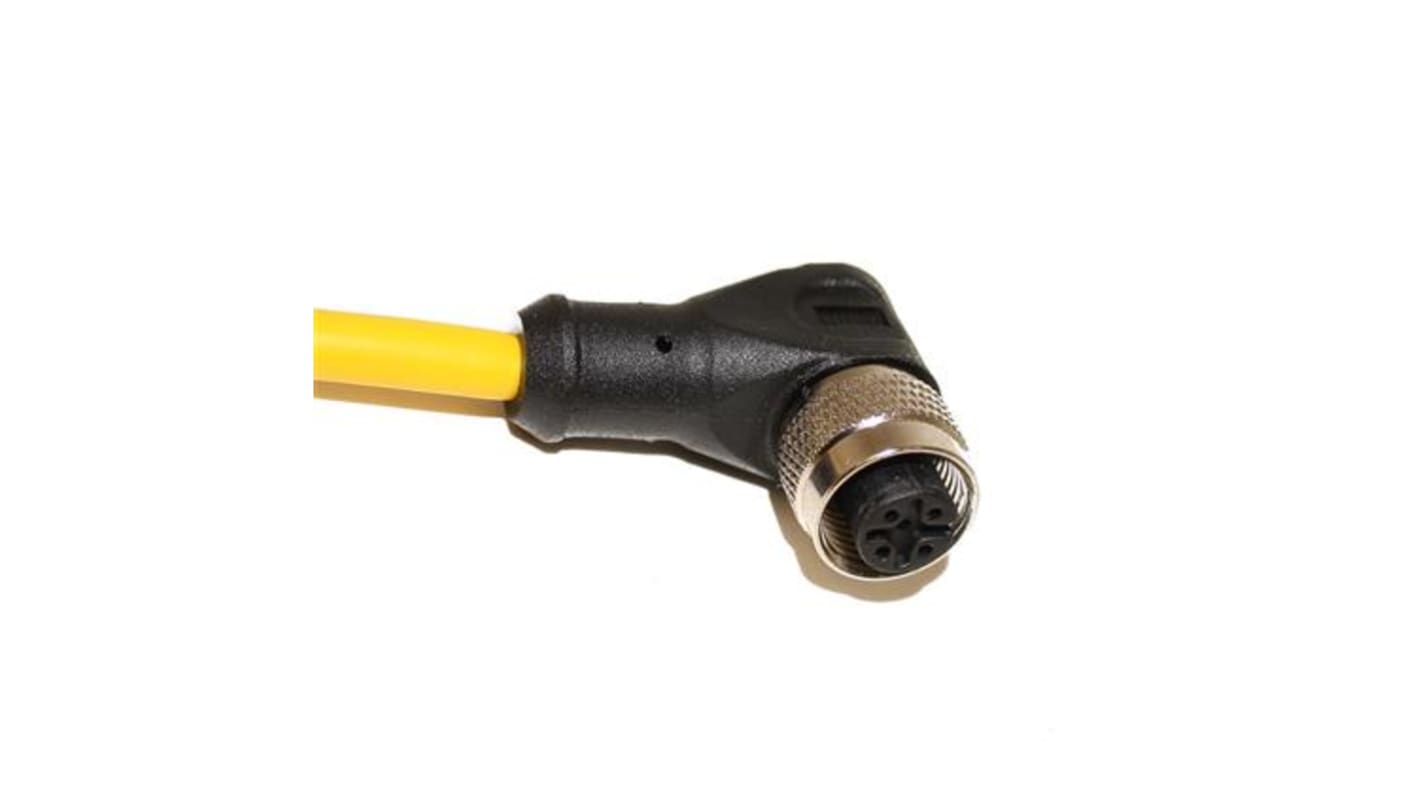 Mueller Electric Right Angle Female M12 to Unterminated Sensor Actuator Cable, 5m