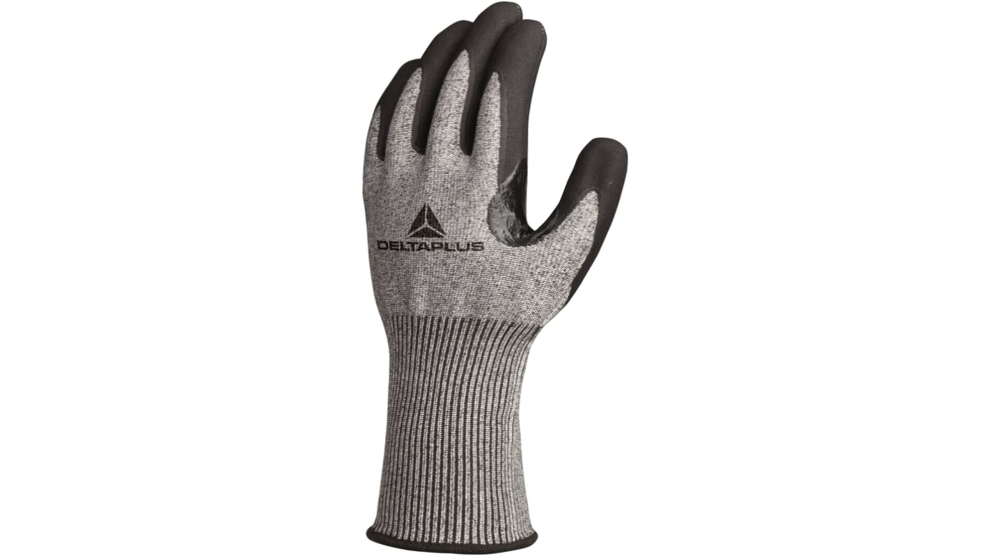 Delta Plus Grey Nitrile Cut Resistant General Handling Gloves, Size 7, Nitrile Foam Coating