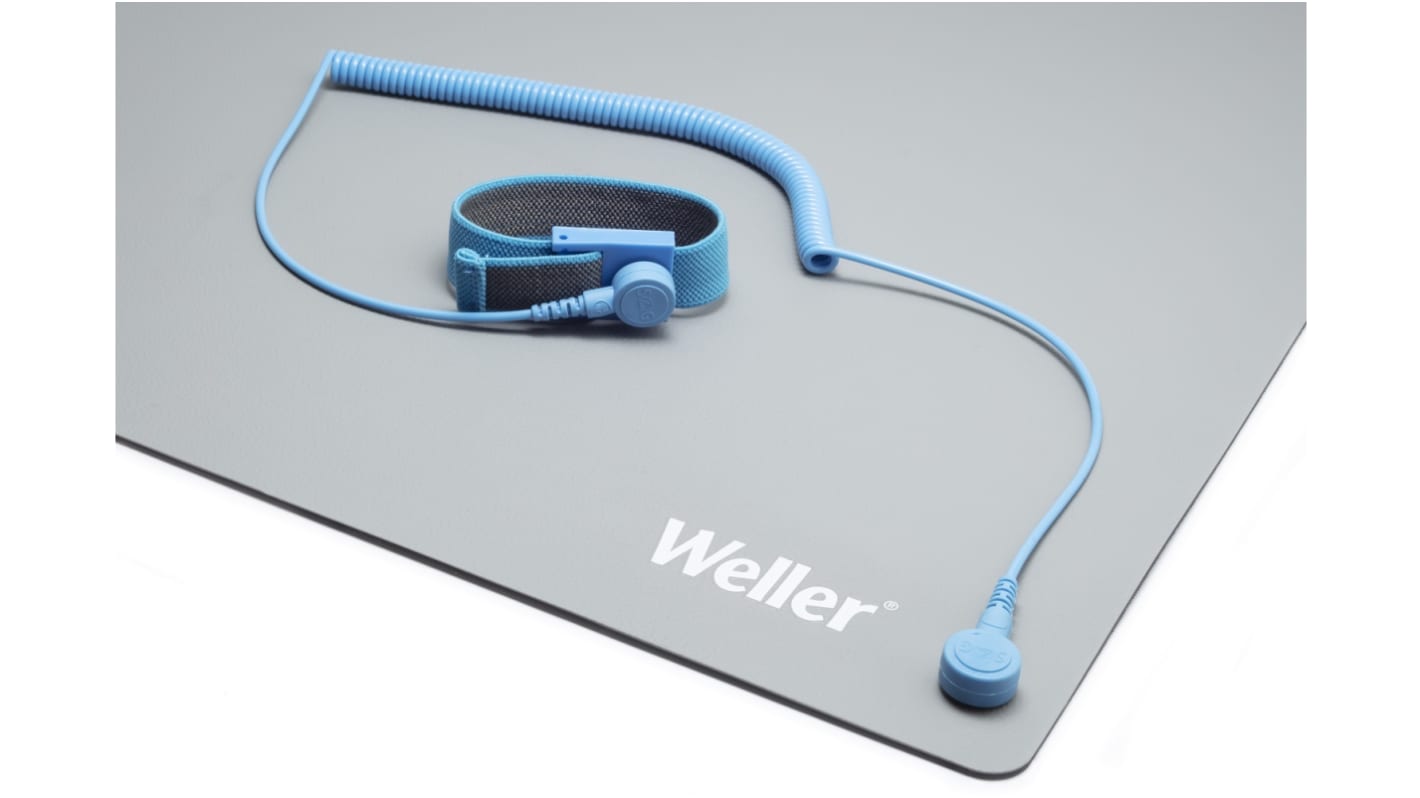 Weller Arbeitsplatz Antistatik-Set ESD-Feldkit Grau für Handgelenkband-Erdung, 2mm x 600mm x 900mm