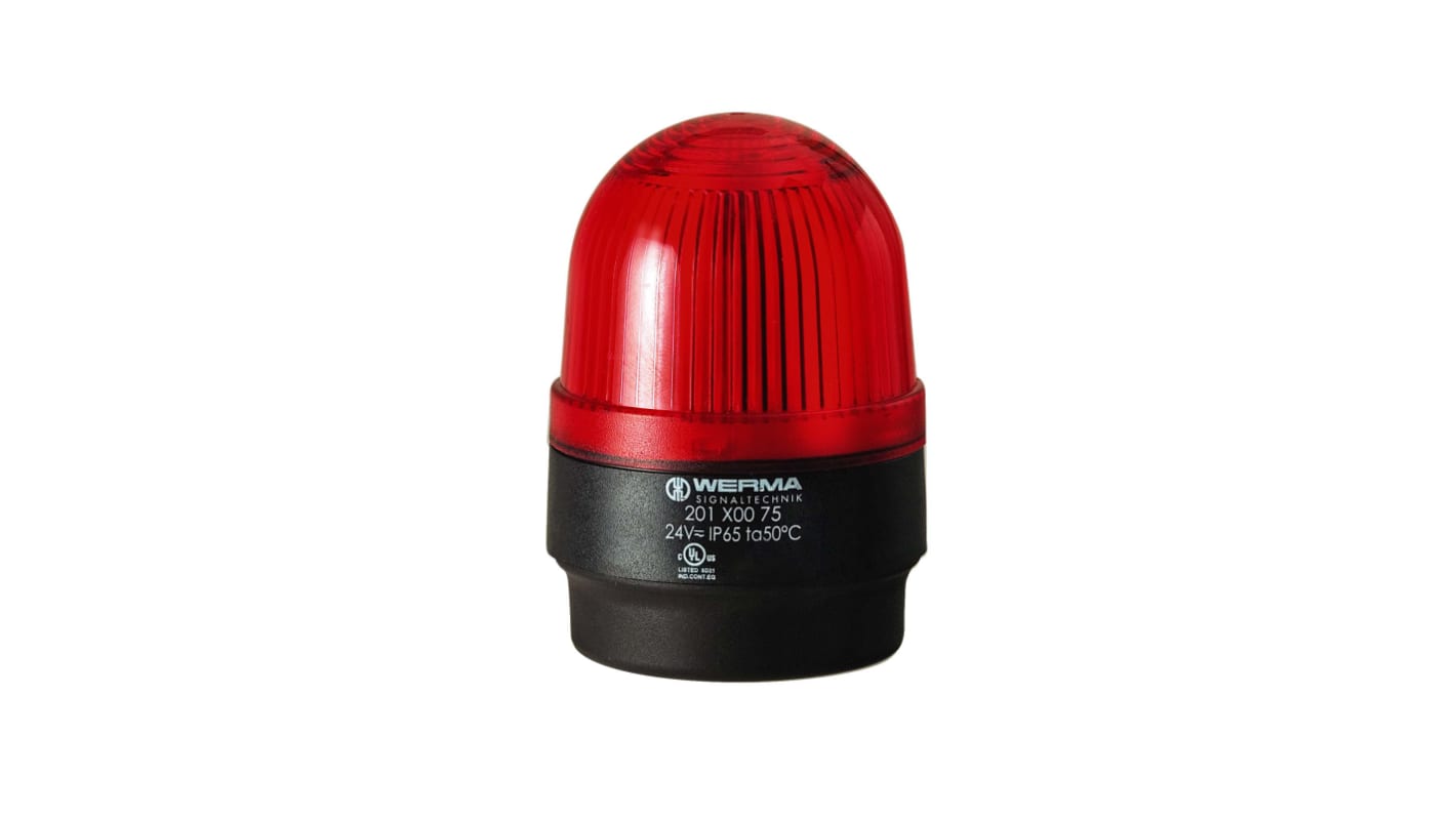 Werma 202 Series Red Flashing Beacon, 115 V, Base Mount, Xenon Bulb