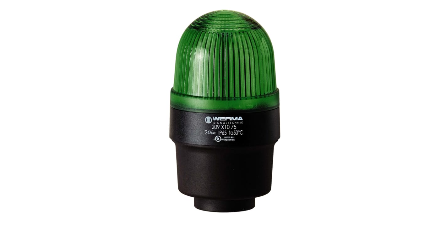 Indicador luminoso Werma serie 209, efecto Luz continua, LED, Verde, alim. 115 V