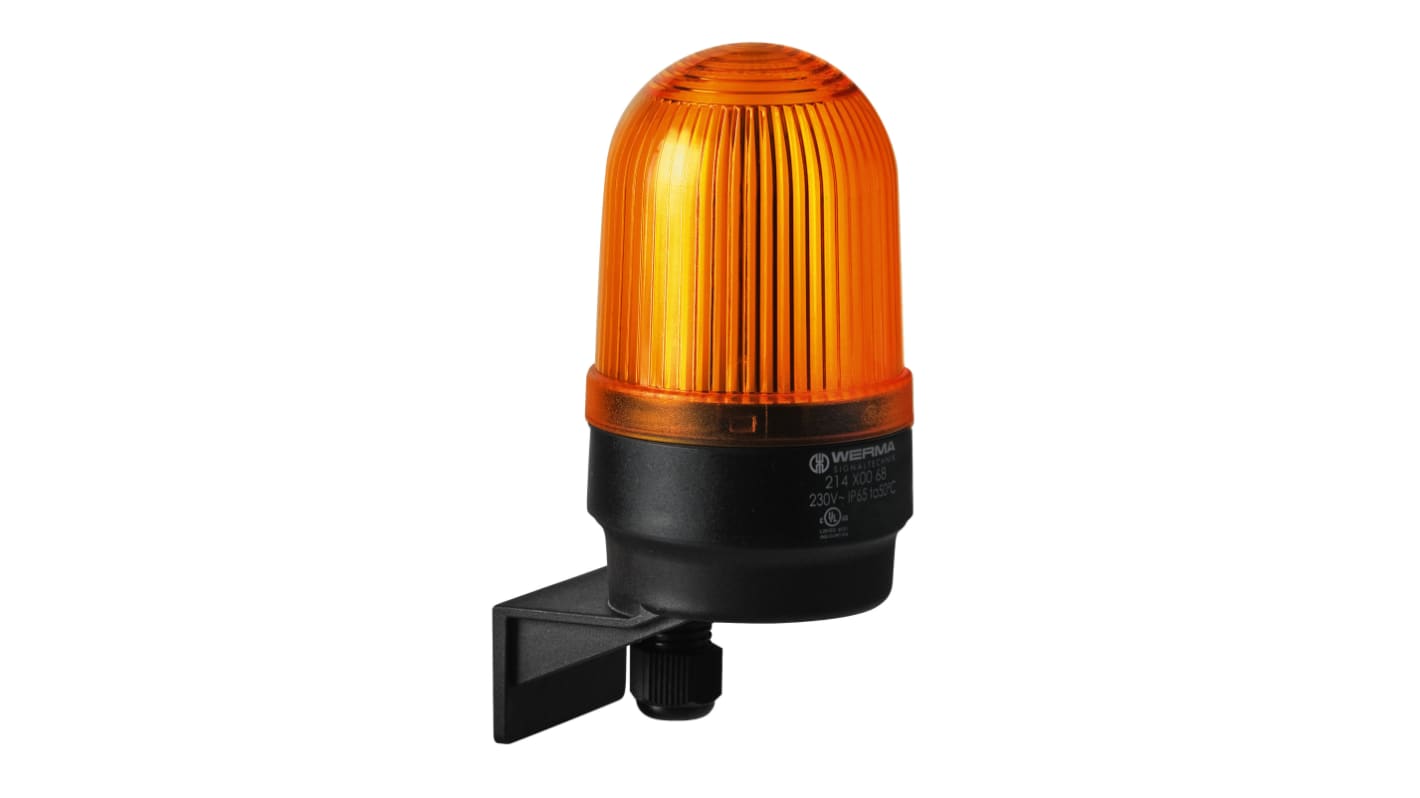 Werma 黄色闪光氙气警示灯, 230 V, 壁装