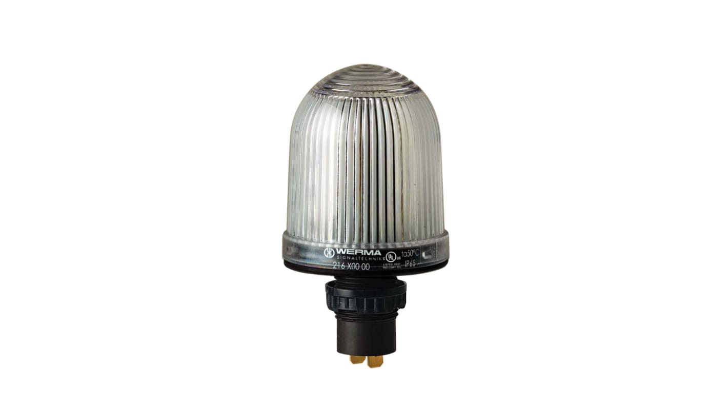 Werma 216 Series Clear Continuous lighting Beacon, 48 V, Built-in Mounting, Filament Bulb