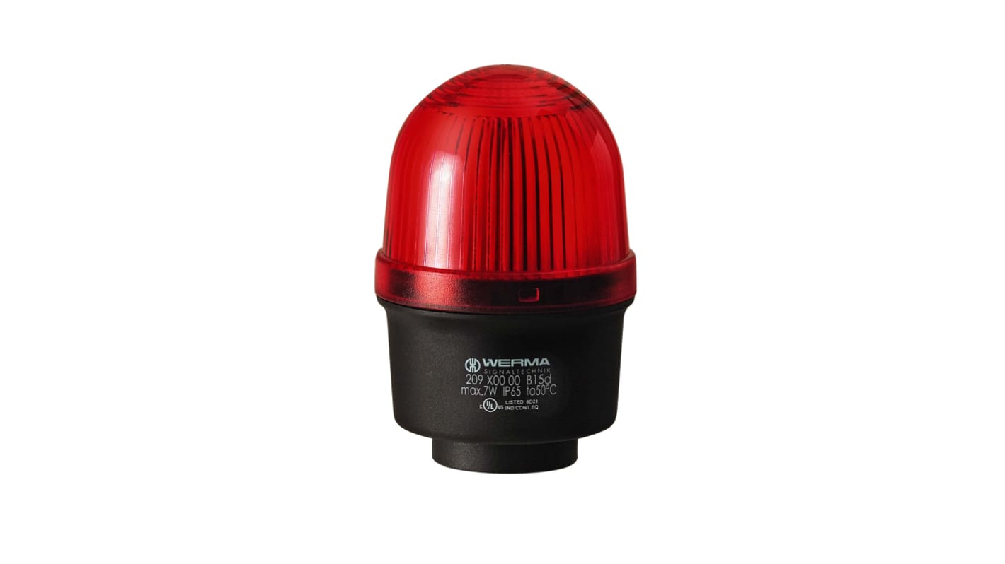 Werma 219 Series Green Continuous lighting Beacon, 12 → 230 V, Tube Mounting, Filament Bulb