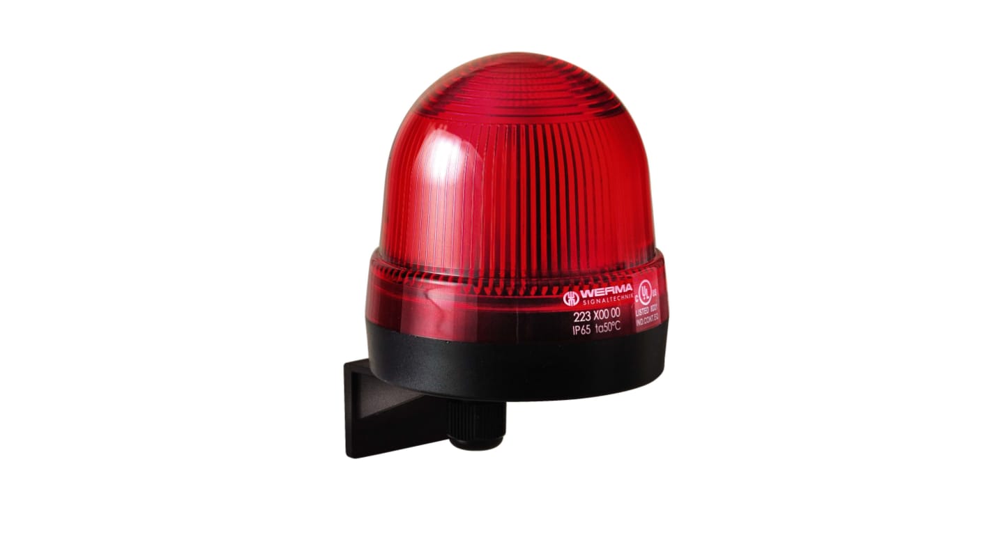 Werma 225 Series Red Flashing Beacon, 230 V, Wall Mount, Xenon Bulb