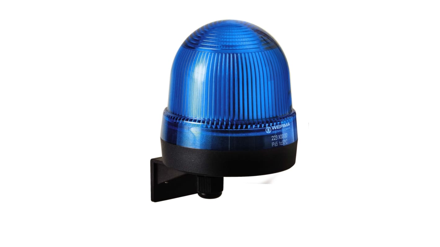 Werma 225 Series Blue Flashing Beacon, 24 V, Wall Mount, Xenon Bulb