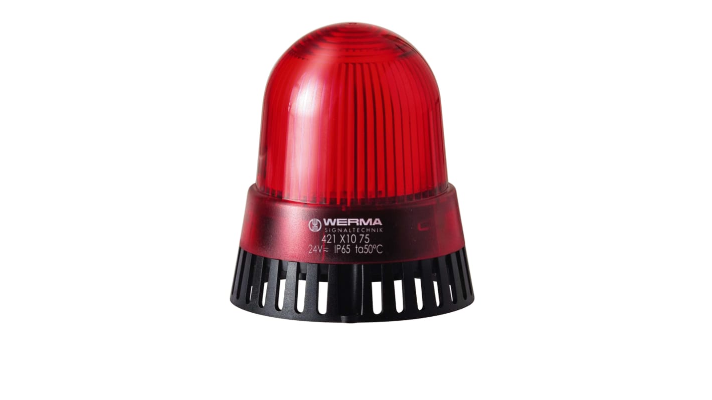Werma 420 LED, Ununterbrochenes Licht-Licht Summer-Signalleuchte Rot, 115 V
