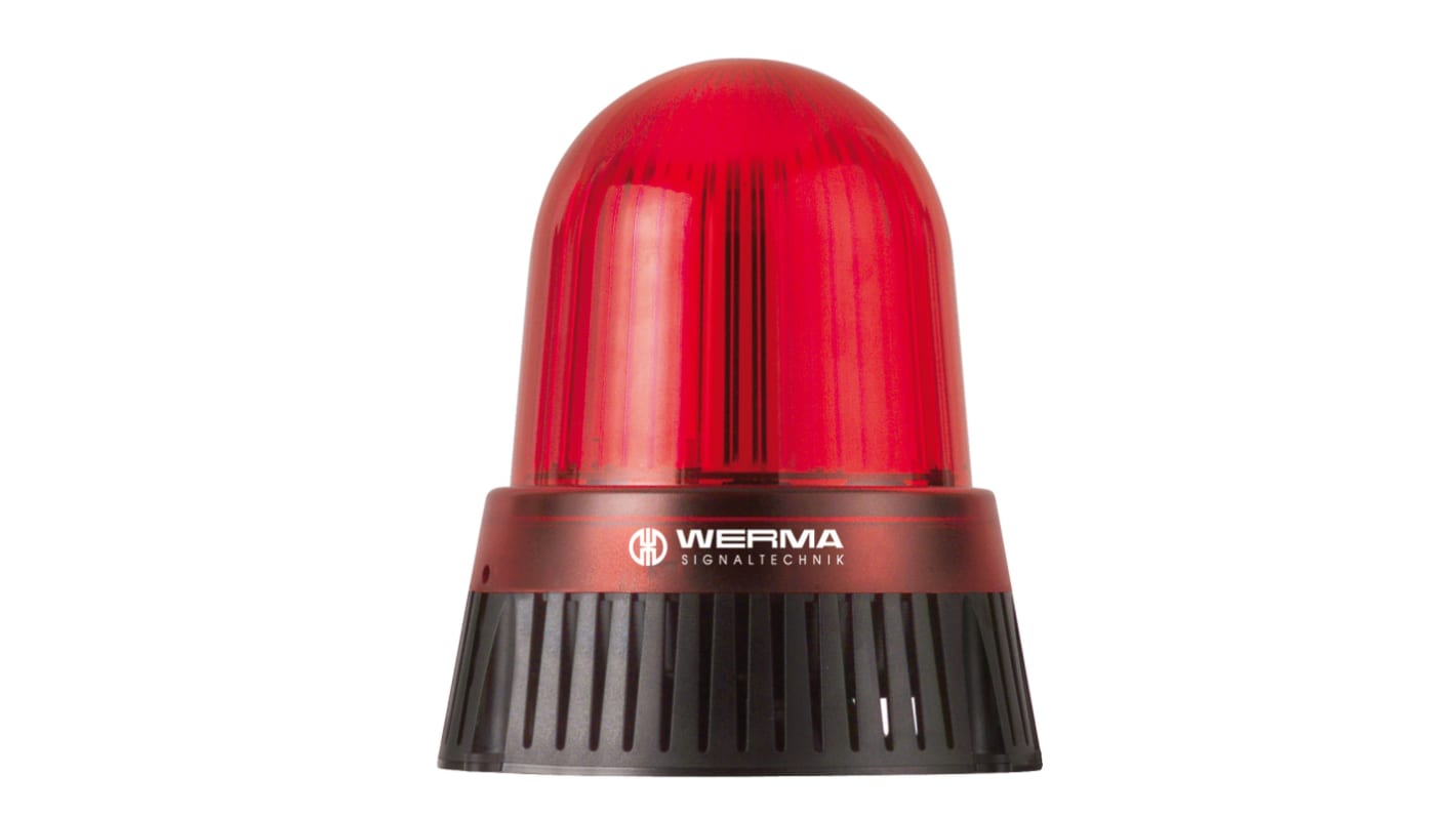 Indicator luminoso y acústico LED Werma 430, 10 → 48 V, Rojo, Luz continua, 108dB @ 1m, IP65