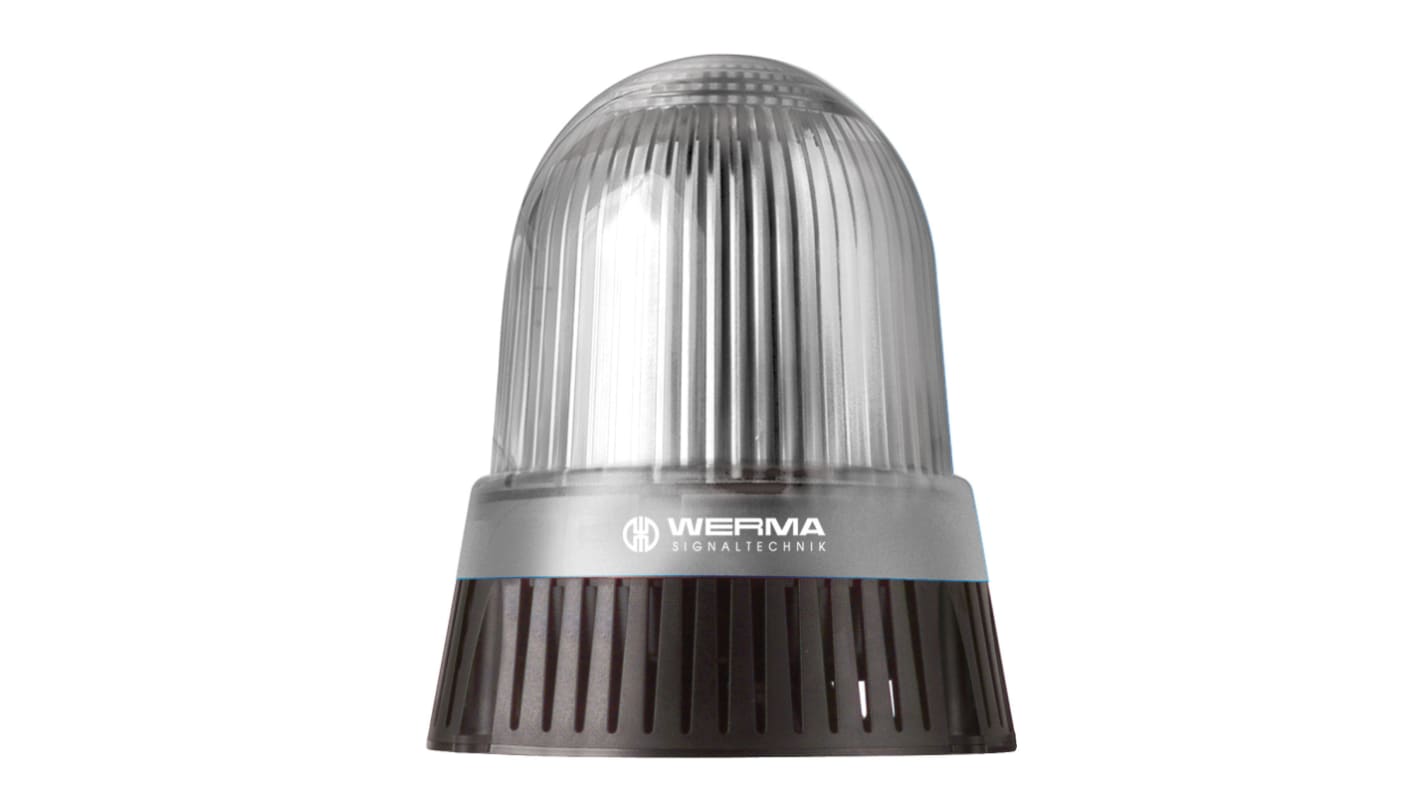 Indicator luminoso y acústico LED Werma 430, 24 V, Transparente, Luz continua, 114dB @ 1m, IP65