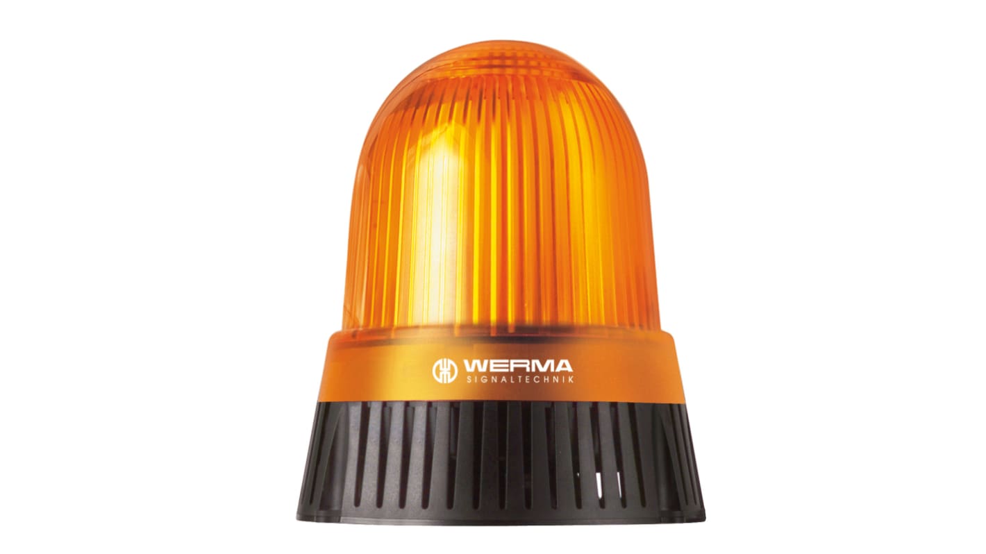 Indicator luminoso y acústico LED Werma 431, 24 V, Amarillo, Luz continua, 114dB @ 1m, IP65