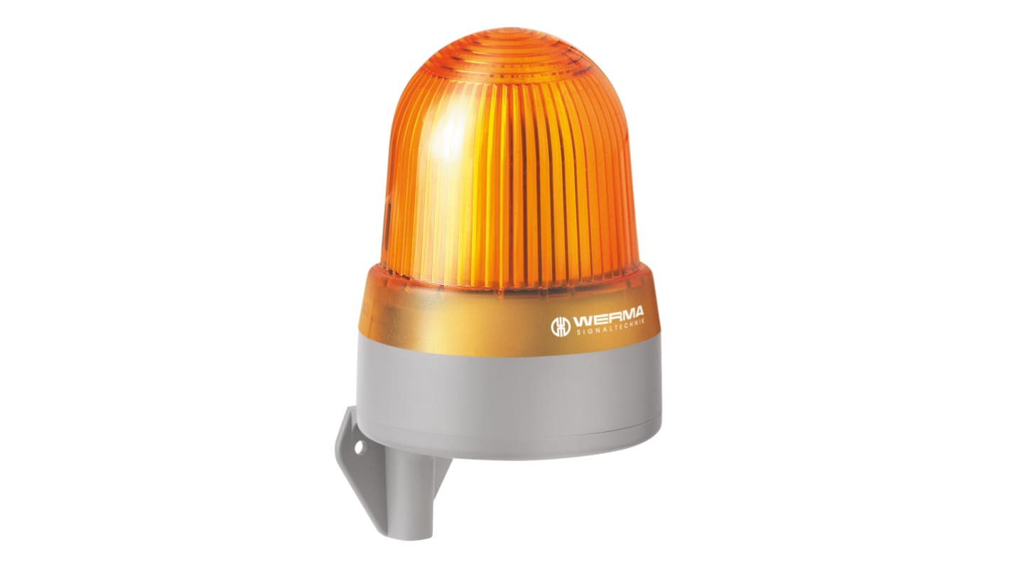 Indicator luminoso y acústico LED Werma 432, 115 → 230 V, Amarillo, Luz continua, 98dB @ 1m, IP65