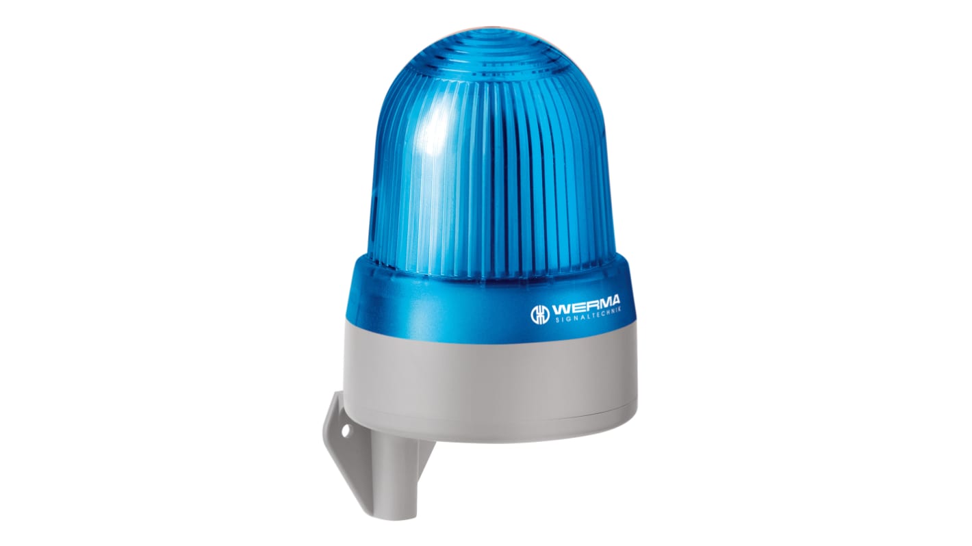 Werma 432 Series Blue Sounder Beacon, 24 V, IP65, Wall Mount, 114dB at 1 Metre