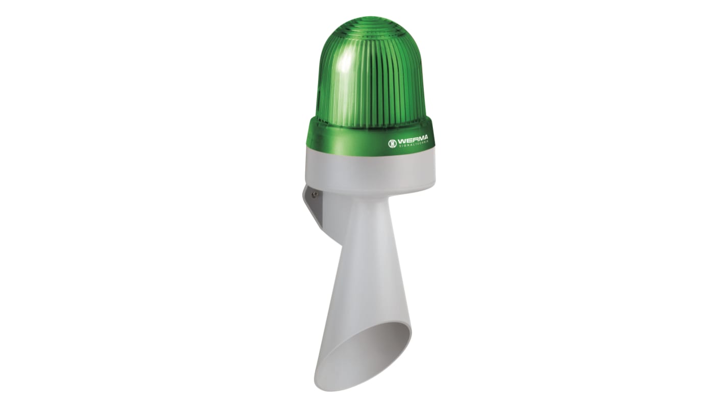Werma 434 Series Green Horn Beacon, 115 → 230 V, IP65, Wall Mount, 98dB at 1 Metre