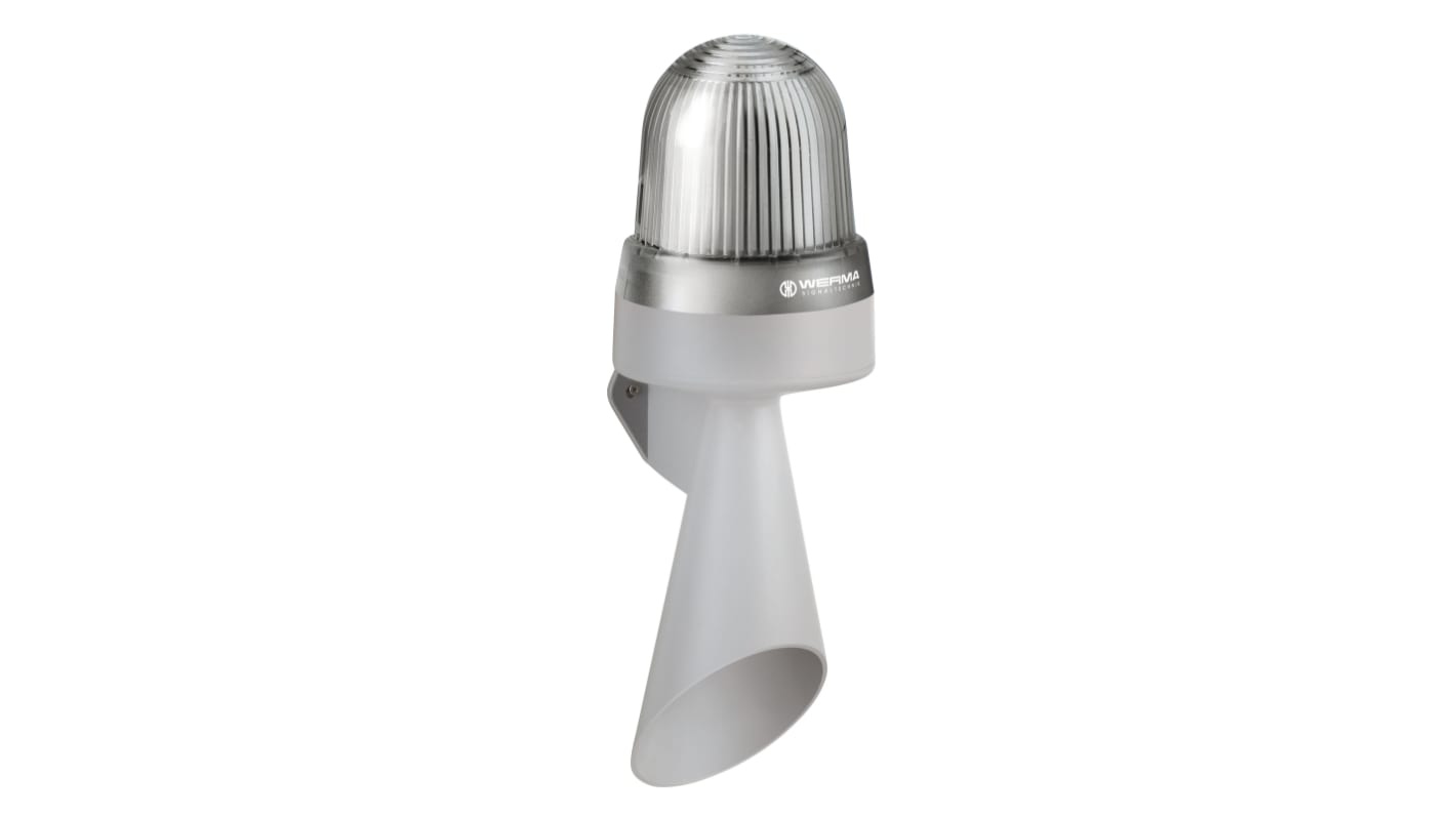 Werma 434 Series Clear Horn Beacon, 24 V, IP65, Wall Mount, 114dB at 1 Metre