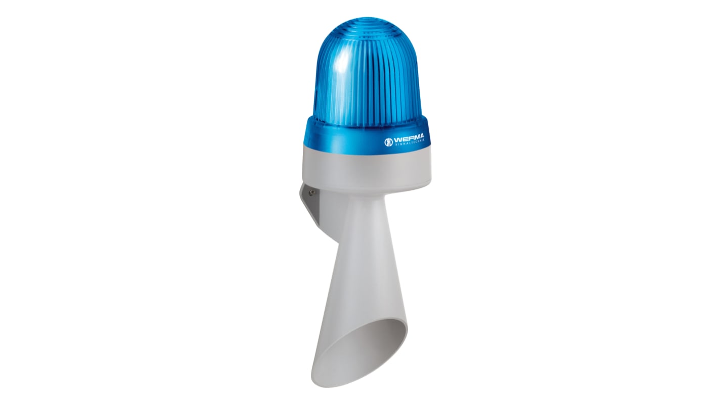 Werma 434 LED, Ununterbrochenes Licht-Licht Alarm-Signalleuchte Blau, 115 → 230 V