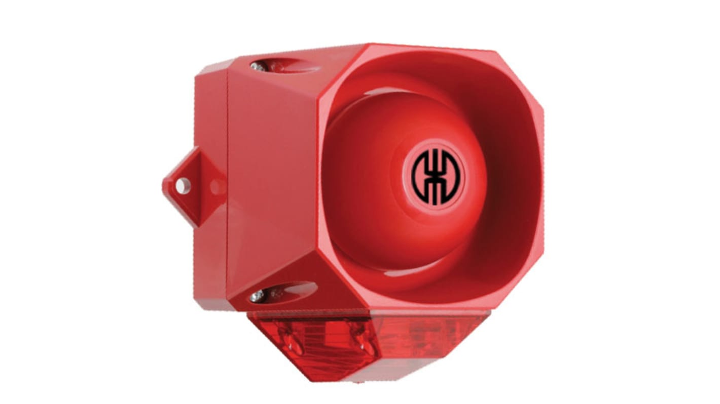 Werma 439 Series Red Sounder Beacon, 9 → 60 V, IP66, Wall Mount, 105dB at 1 Metre